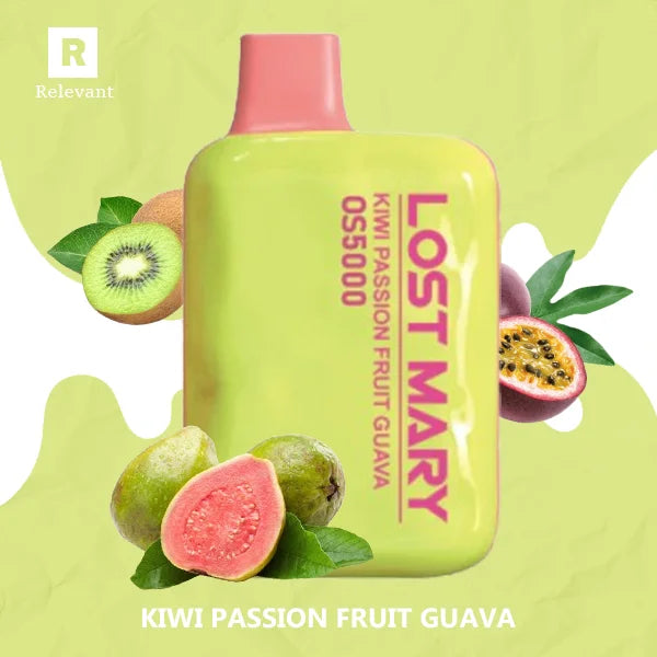 Kiwi Passion Fruit Guava Lost Mary OS5000 Kiwi Passion Fruit Guava Lost Mary OS5000