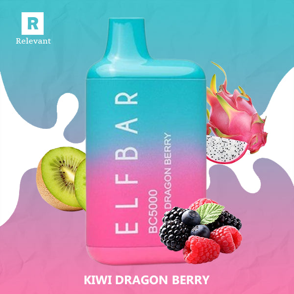 kiwi dragon berry vape juice BC5000 Dual Flavor - PUFF100 Cooling Mint Vape Profile Size:100 units (0.5ml+0.5ml) | $4.49 each
