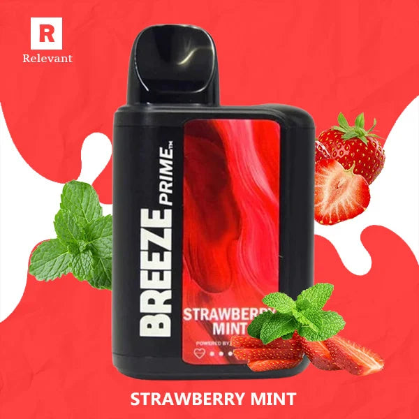 breeze prime disposable vape 6000 - strawberry mint (NEW) Vuse Pods Flavors:Midnight Barcelona BREEZE Smoke Disposable Vapes