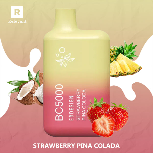 pina colada disposable vape BC5000 Strawberry Resistance:1.2Ohm single pack Flum Pebble Charging Desk