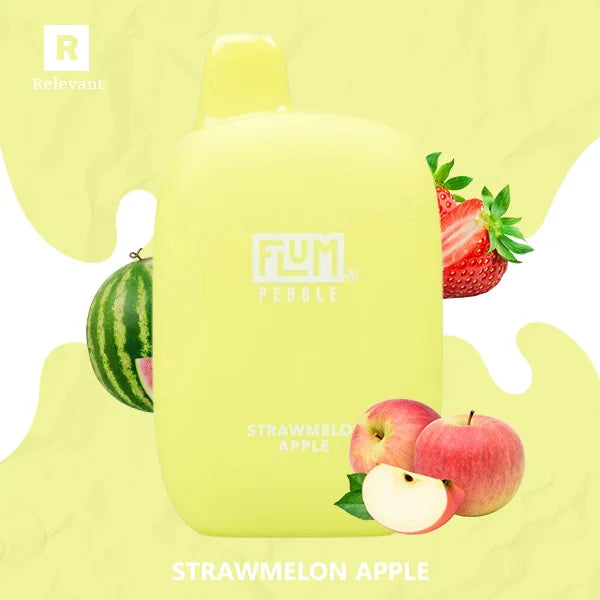 strawmelon flum pebble Apple Strength-0mg Color:Neon Sunset flum float refill FLUM